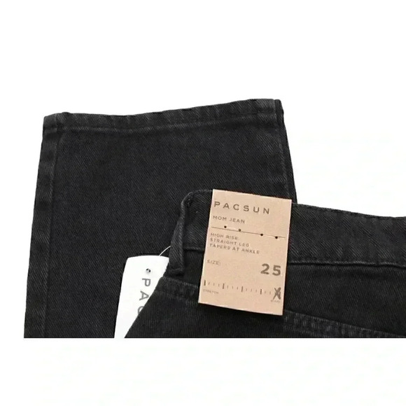 NWT Pacsun Mom Jeans Size 25 Black Denim Grunge 90s High Rise 100% Cotton - Picture 4 of 11
